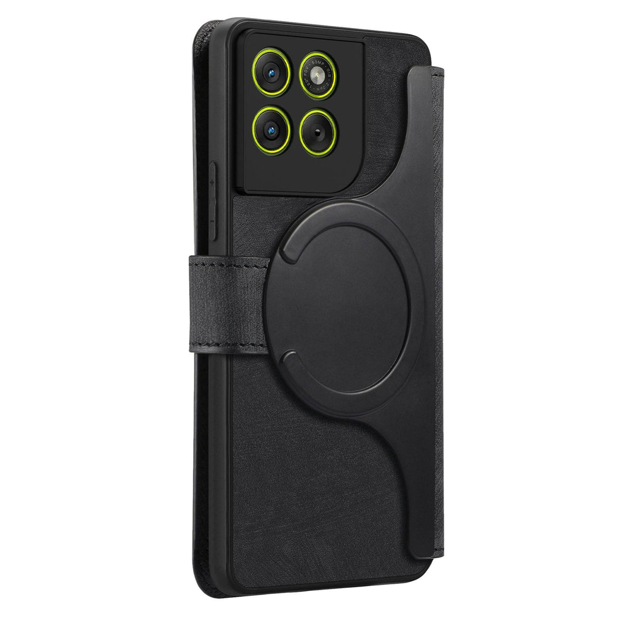For Motorola Moto G67 Power 5G CaseNeo MagSafe RFID Anti-theft Retro Leather Phone Case - Black - EDA007225928A