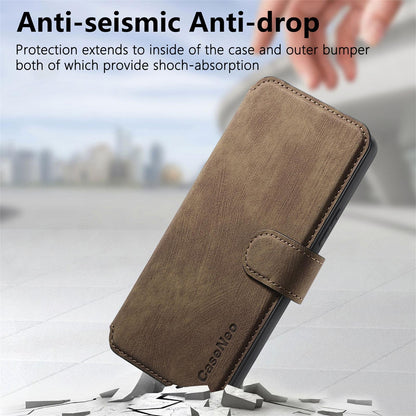For Motorola Moto G67 Power 5G CaseNeo MagSafe RFID Anti-theft Retro Leather Phone Case - Brown - EDA007225928B