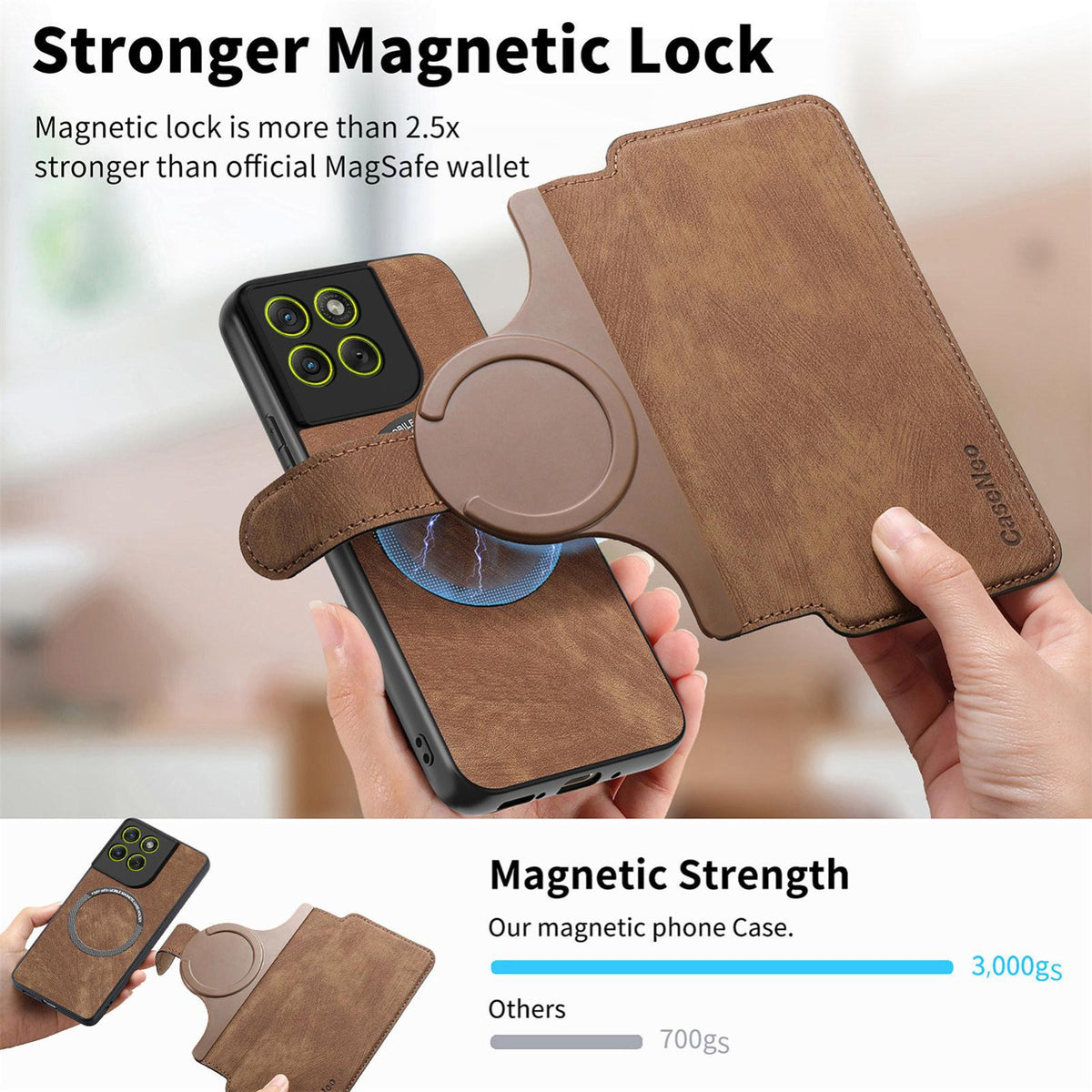 For Motorola Moto G67 Power 5G CaseNeo MagSafe RFID Anti-theft Retro Leather Phone Case - Brown - EDA007225928B