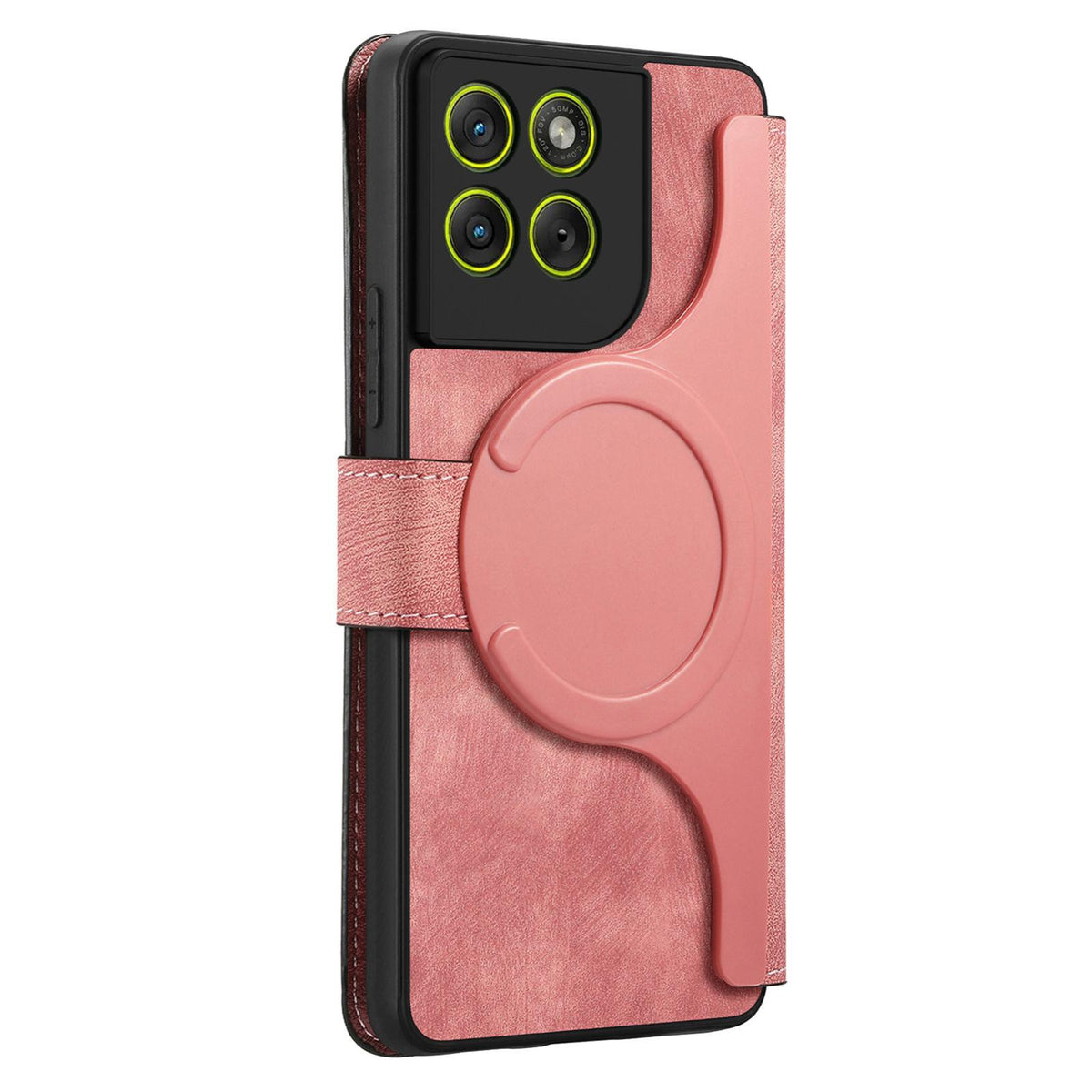 For Motorola Moto G67 Power 5G CaseNeo MagSafe RFID Anti-theft Retro Leather Phone Case - Pink - EDA007225928E