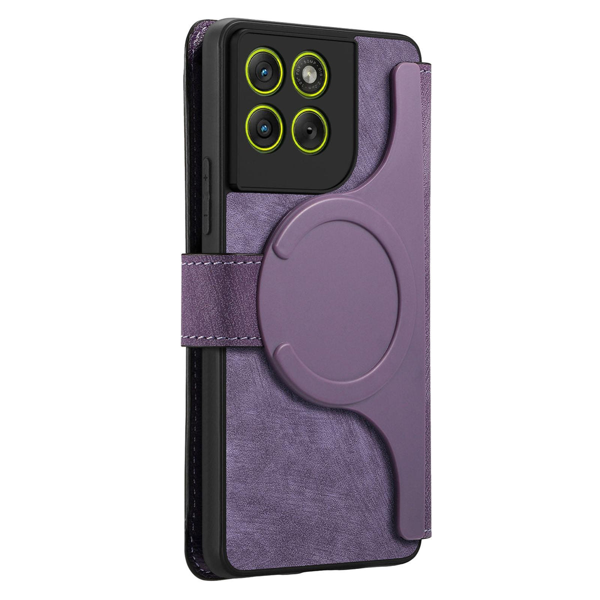 For Motorola Moto G67 Power 5G CaseNeo MagSafe RFID Anti-theft Retro Leather Phone Case - Purple - EDA007225928F