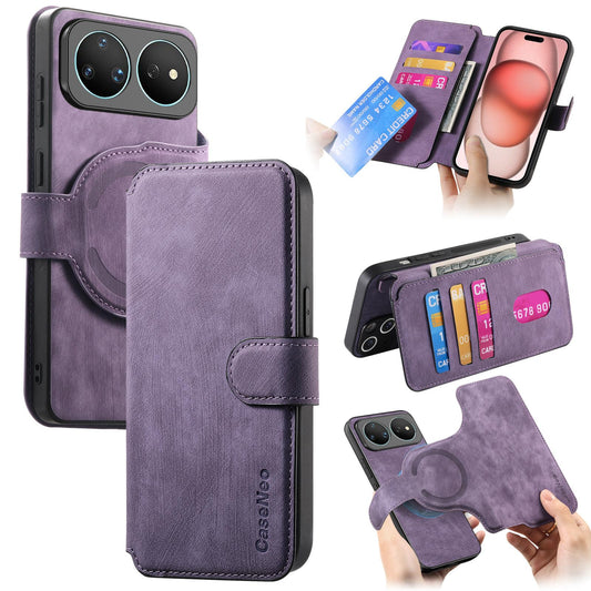 For Huawei nova 16 CaseNeo MagSafe RFID Anti-theft Retro Leather Phone Case - Purple - EDA007226115F