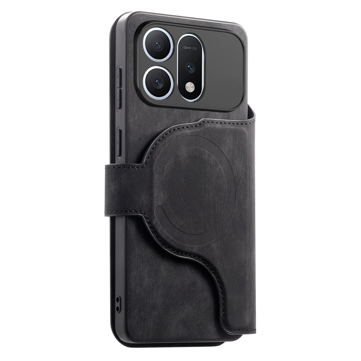For Honor Win Turbo 5G CaseNeo MagSafe RFID Anti-theft Retro Leather Phone Case - Black - EDA007226226A