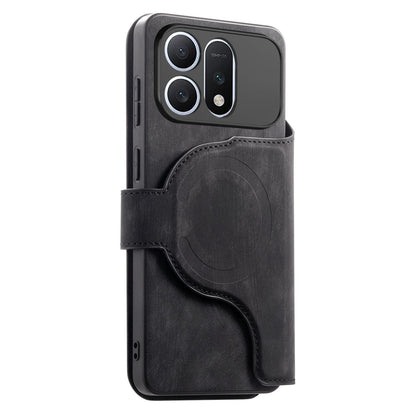 For Honor Win Turbo 5G CaseNeo MagSafe RFID Anti-theft Retro Leather Phone Case - Black - EDA007226226A