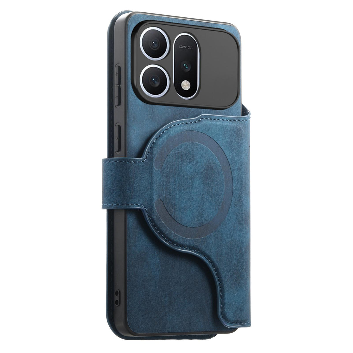 For Honor Win Turbo 5G CaseNeo MagSafe RFID Anti-theft Retro Leather Phone Case - Blue - EDA007226226C