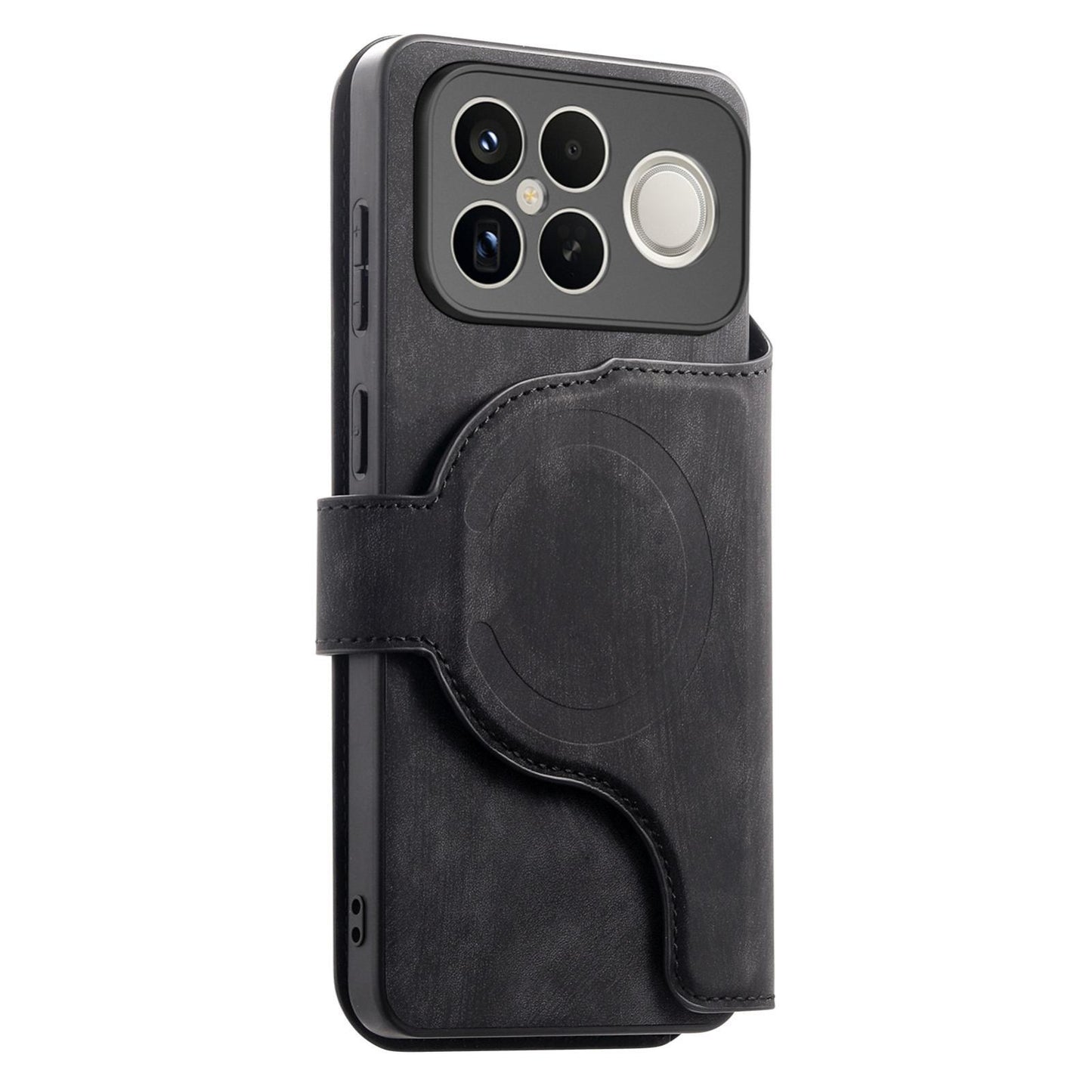 For Redmi K90 Pro Max / Poco F8 Ultra CaseNeo MagSafe RFID Anti-theft Retro Leather Phone Case(Black)