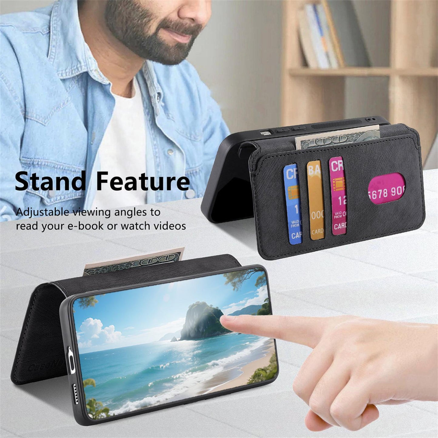 For Redmi K90 Pro Max / Poco F8 Ultra CaseNeo MagSafe RFID Anti-theft Retro Leather Phone Case(Black)