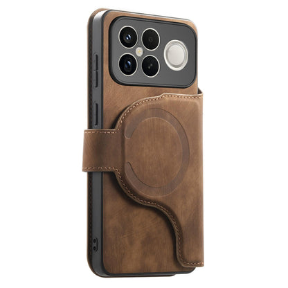 For Redmi K90 Pro Max / Poco F8 Ultra CaseNeo MagSafe RFID Anti-theft Retro Leather Phone Case(Brown)