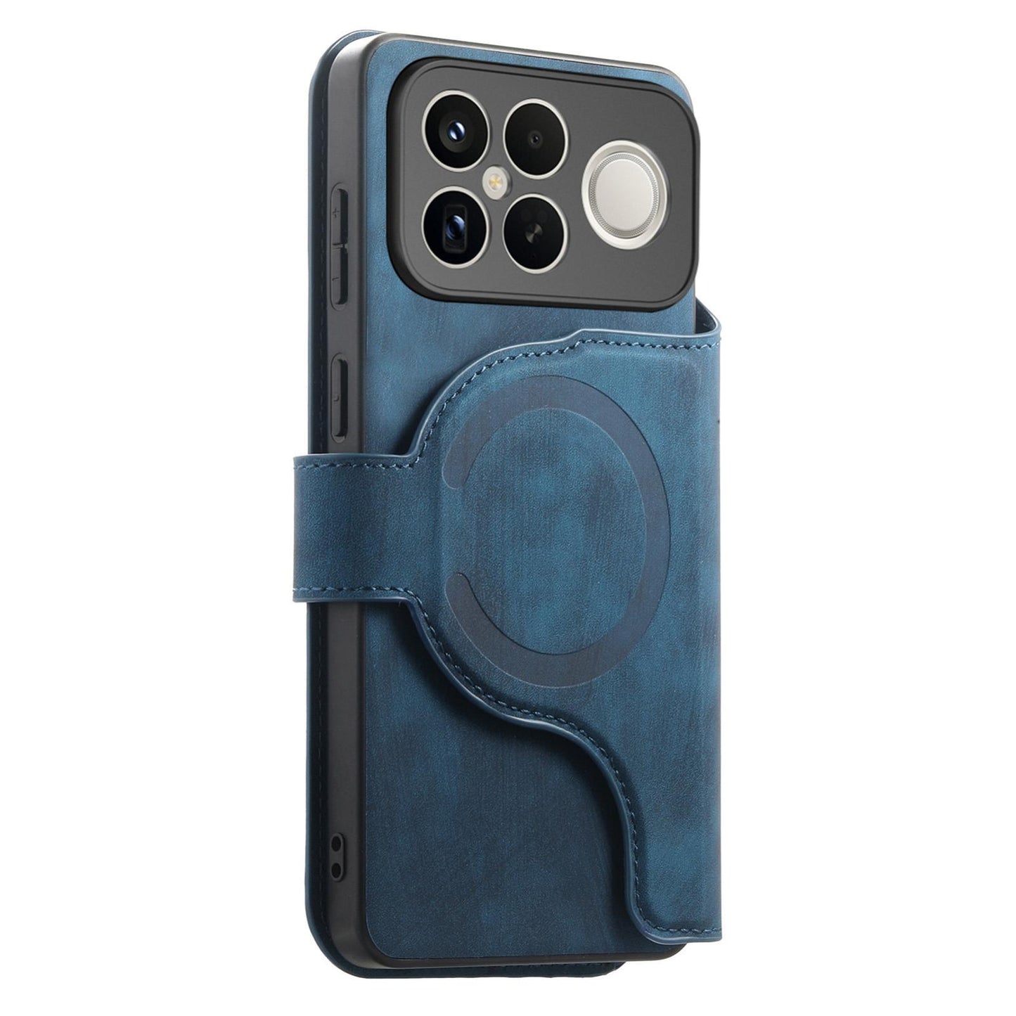 For Redmi K90 Pro Max / Poco F8 Ultra CaseNeo MagSafe RFID Anti-theft Retro Leather Phone Case(Blue)