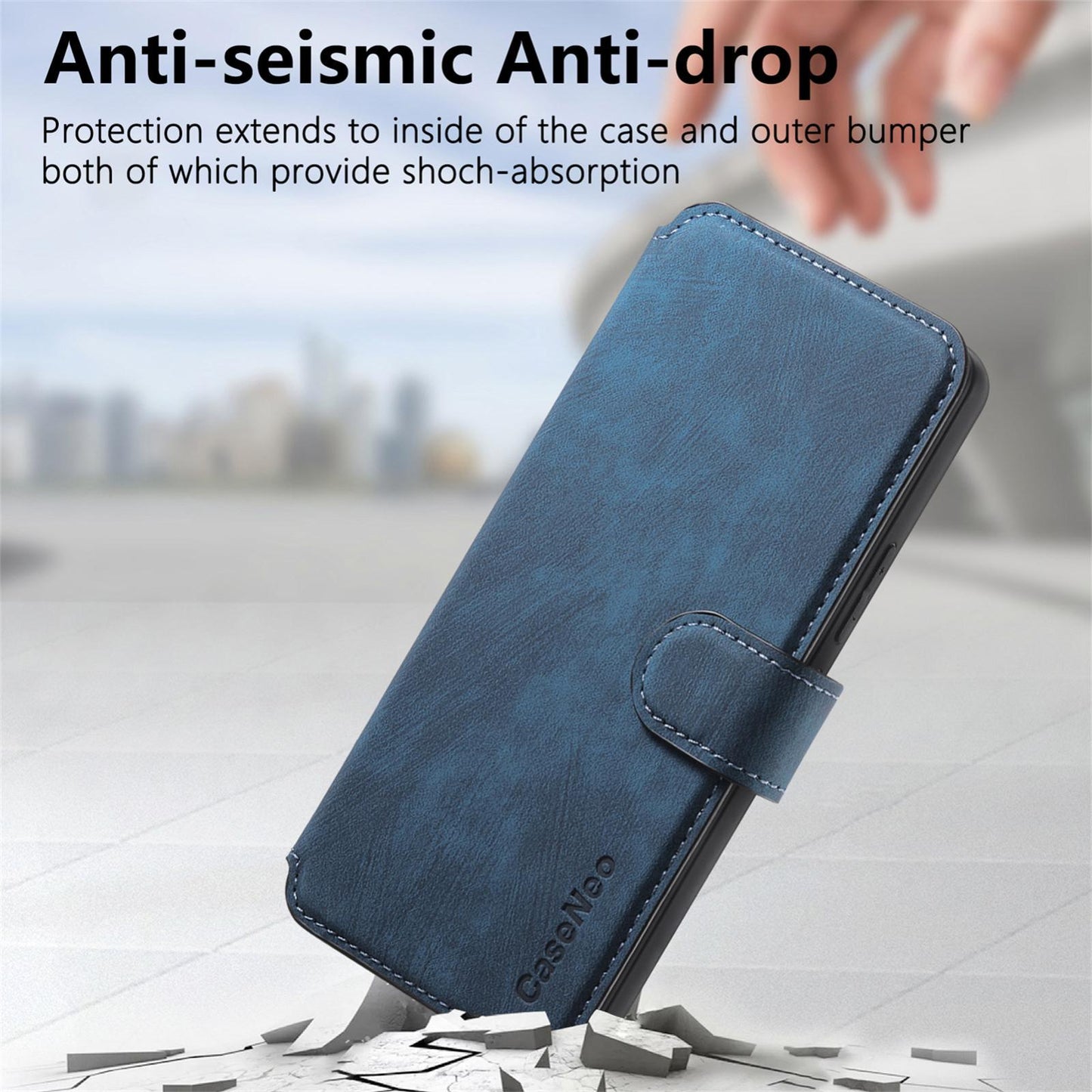 For Redmi K90 Pro Max / Poco F8 Ultra CaseNeo MagSafe RFID Anti-theft Retro Leather Phone Case(Blue)