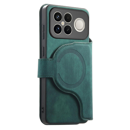For Redmi K90 Pro Max / Poco F8 Ultra CaseNeo MagSafe RFID Anti-theft Retro Leather Phone Case(Green)