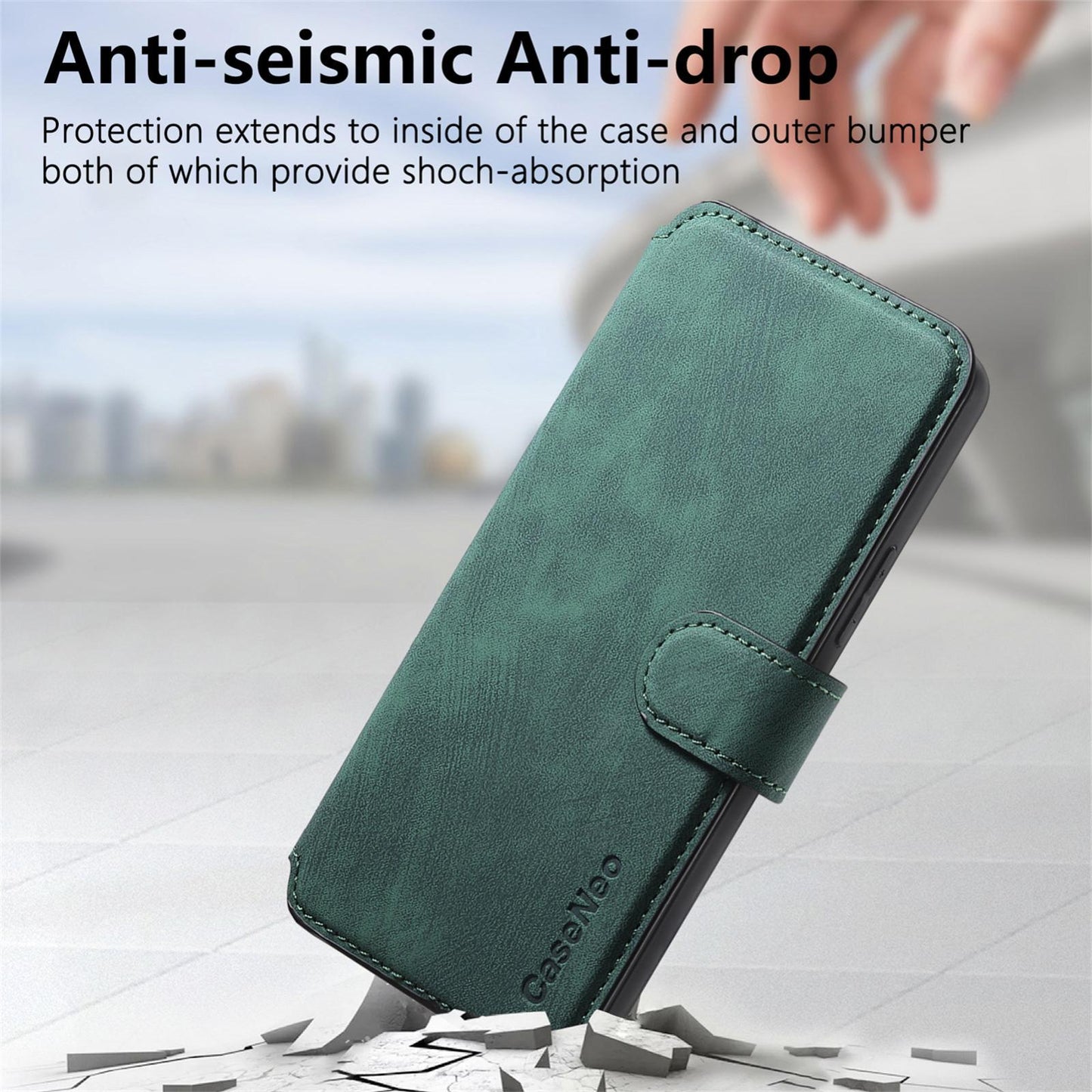 For Redmi K90 Pro Max / Poco F8 Ultra CaseNeo MagSafe RFID Anti-theft Retro Leather Phone Case(Green)