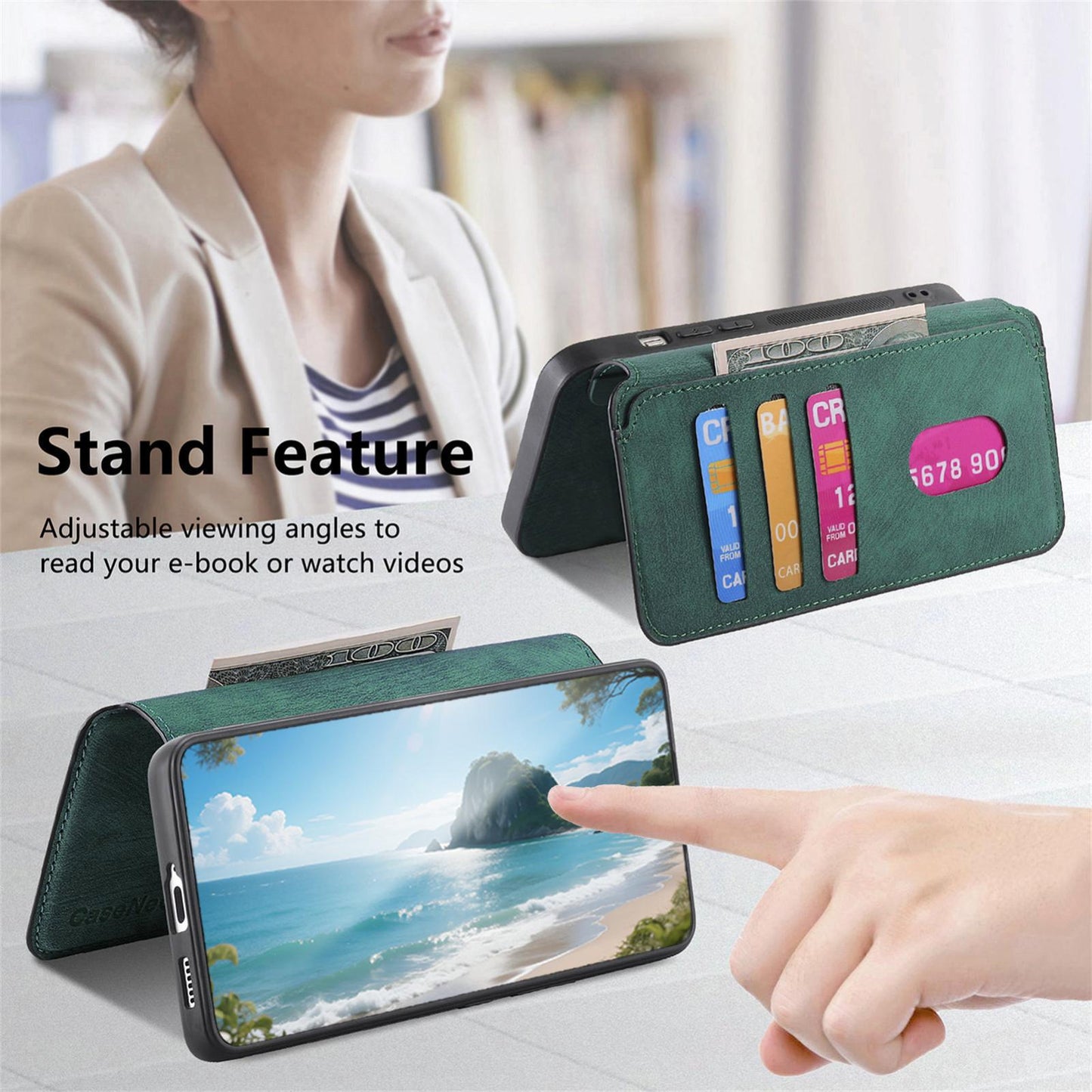 For Redmi K90 Pro Max / Poco F8 Ultra CaseNeo MagSafe RFID Anti-theft Retro Leather Phone Case(Green)