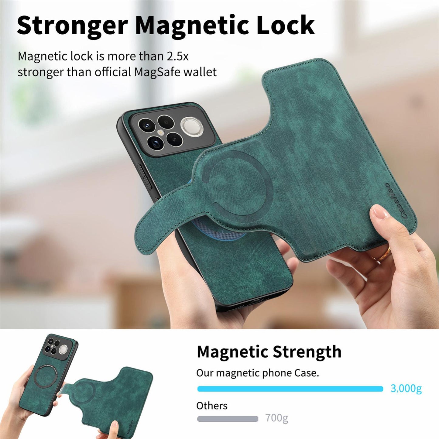 For Redmi K90 Pro Max / Poco F8 Ultra CaseNeo MagSafe RFID Anti-theft Retro Leather Phone Case(Green)