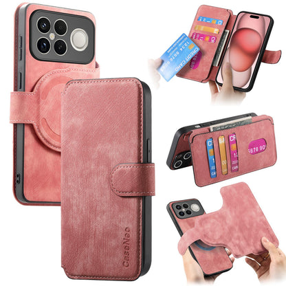 For Redmi K90 Pro Max / Poco F8 Ultra CaseNeo MagSafe RFID Anti-theft Retro Leather Phone Case(Pink)