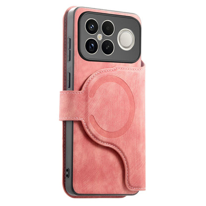 For Redmi K90 Pro Max / Poco F8 Ultra CaseNeo MagSafe RFID Anti-theft Retro Leather Phone Case(Pink)