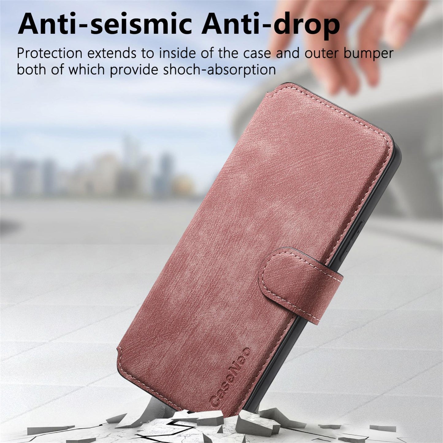 For Redmi K90 Pro Max / Poco F8 Ultra CaseNeo MagSafe RFID Anti-theft Retro Leather Phone Case(Pink)