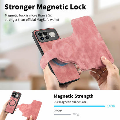 For Redmi K90 Pro Max / Poco F8 Ultra CaseNeo MagSafe RFID Anti-theft Retro Leather Phone Case(Pink)