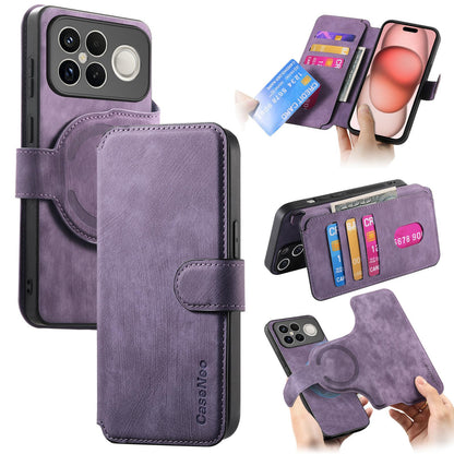 For Redmi K90 Pro Max / Poco F8 Ultra CaseNeo MagSafe RFID Anti-theft Retro Leather Phone Case(Purple)