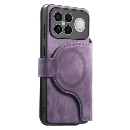 For Redmi K90 Pro Max / Poco F8 Ultra CaseNeo MagSafe RFID Anti-theft Retro Leather Phone Case(Purple)