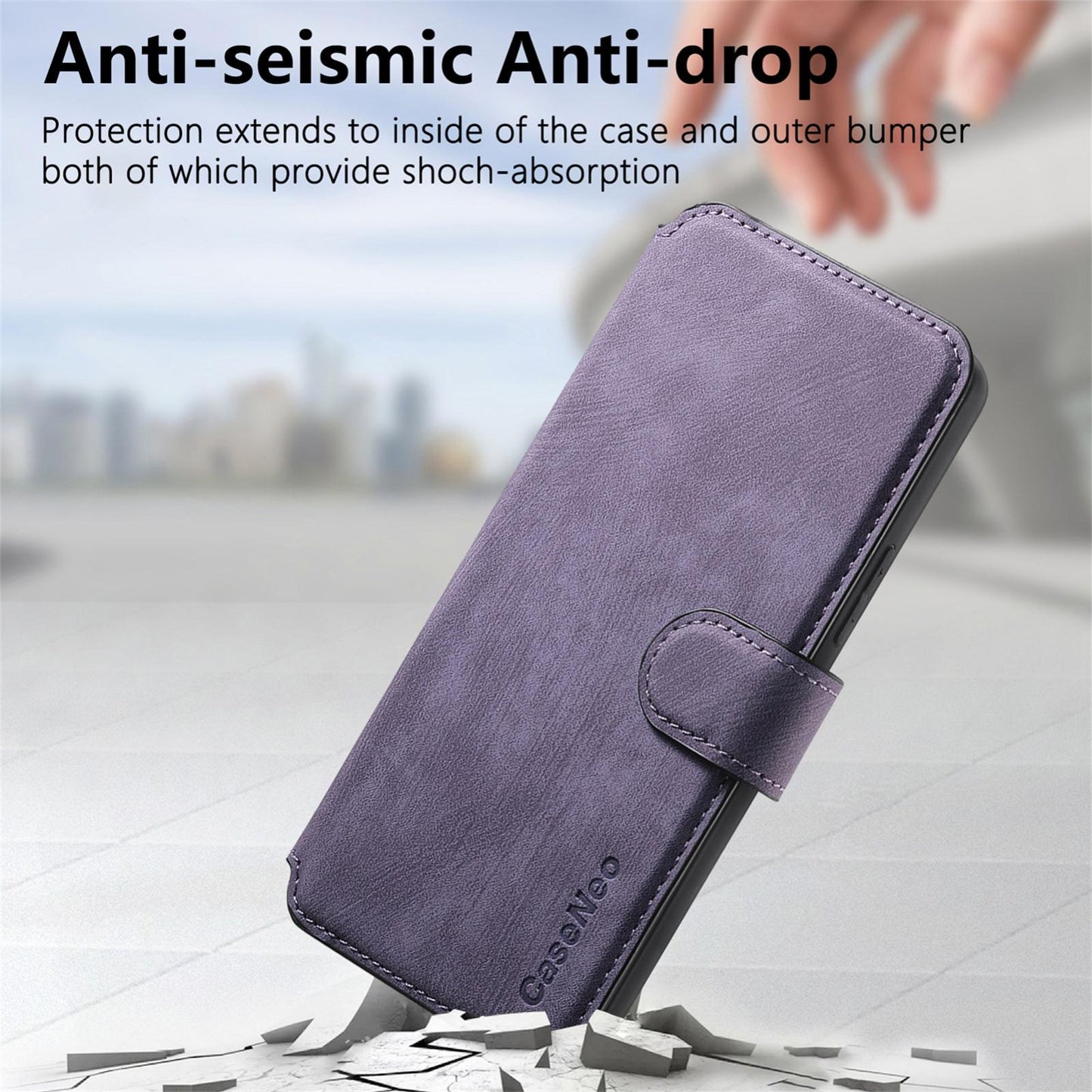 For Redmi K90 Pro Max / Poco F8 Ultra CaseNeo MagSafe RFID Anti-theft Retro Leather Phone Case(Purple)