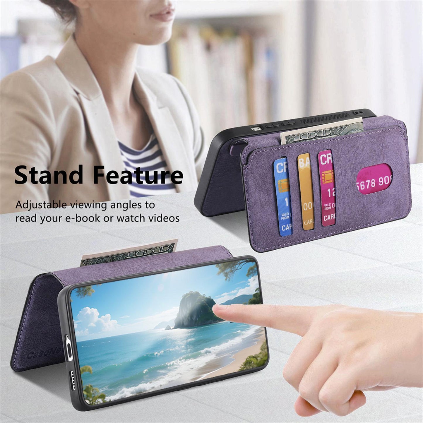 For Redmi K90 Pro Max / Poco F8 Ultra CaseNeo MagSafe RFID Anti-theft Retro Leather Phone Case(Purple)