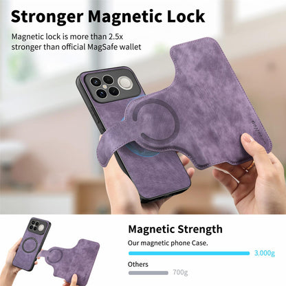 For Redmi K90 Pro Max / Poco F8 Ultra CaseNeo MagSafe RFID Anti-theft Retro Leather Phone Case(Purple)