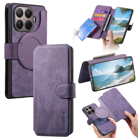 For Xiaomi 17T Pro 5G CaseNeo MagSafe RFID Anti-theft Retro Leather Phone Case - Purple - EDA007235716F