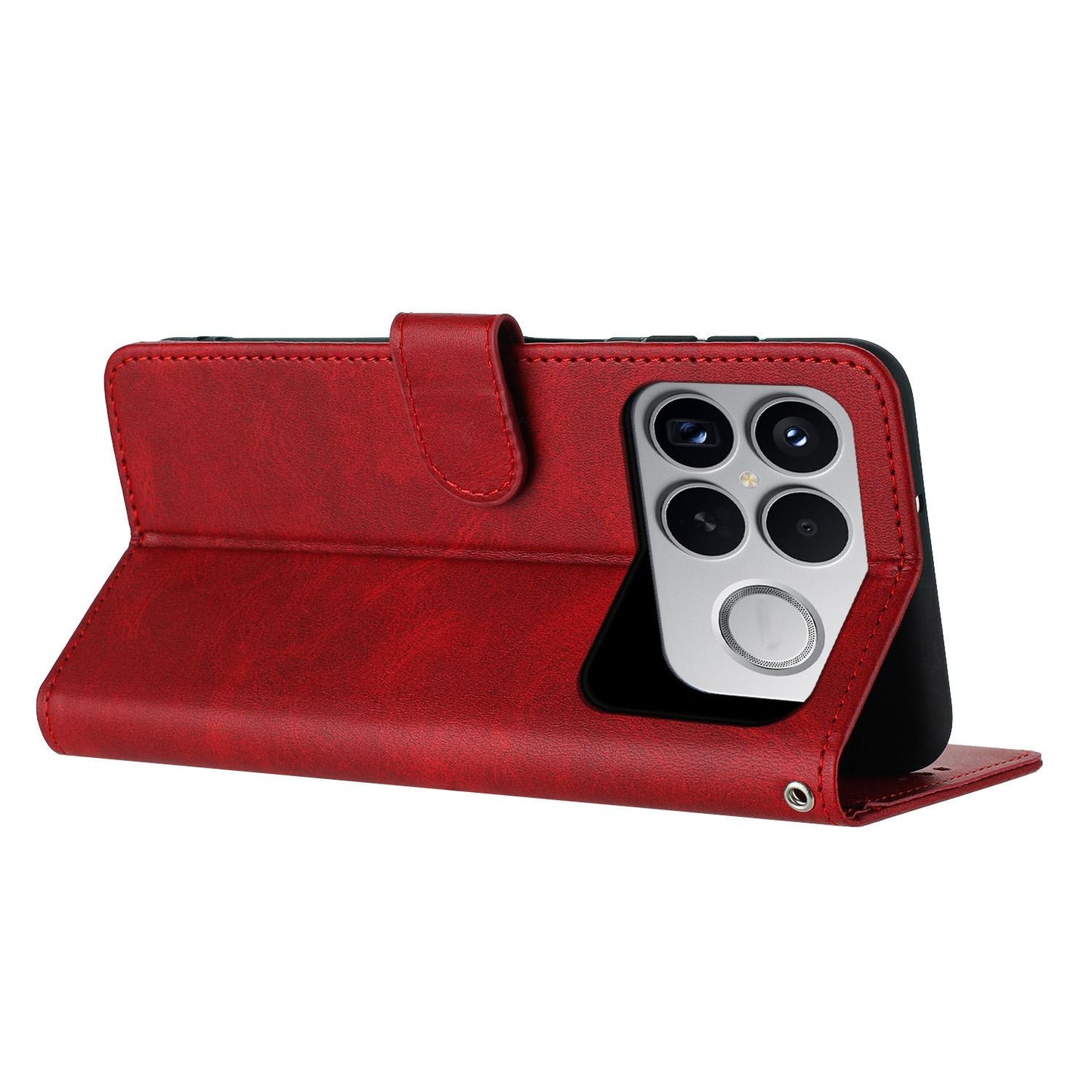 For Redmi K90 Pro Max / Poco F8 Ultra Solid Calf Texture Flip Leather Phone Case(Red)