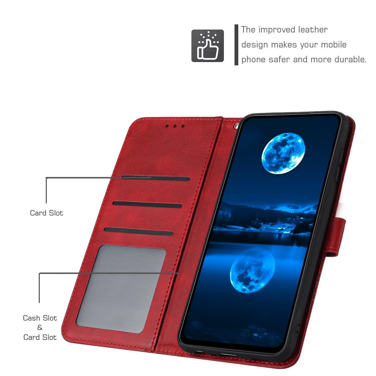 For Redmi K90 Pro Max / Poco F8 Ultra Solid Calf Texture Flip Leather Phone Case(Red)