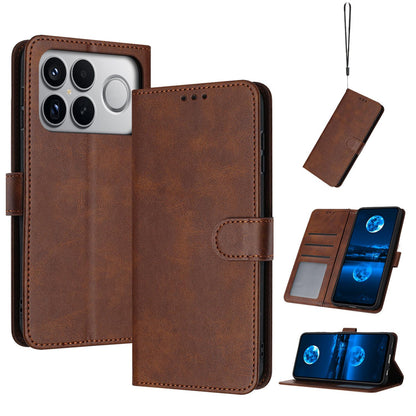 For Redmi K90 Pro Max / Poco F8 Ultra Solid Calf Texture Flip Leather Phone Case(Brown)