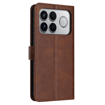 For Redmi K90 Pro Max / Poco F8 Ultra Solid Calf Texture Flip Leather Phone Case(Brown)