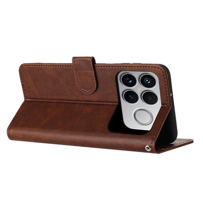 For Redmi K90 Pro Max / Poco F8 Ultra Solid Calf Texture Flip Leather Phone Case(Brown)