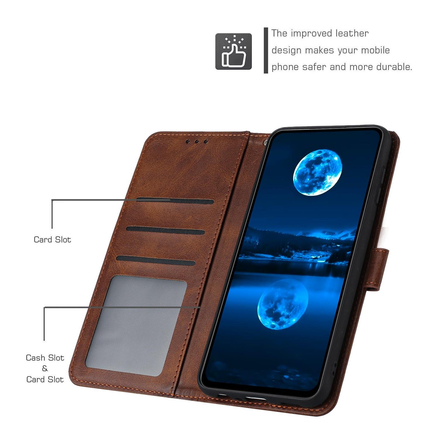 For Redmi K90 Pro Max / Poco F8 Ultra Solid Calf Texture Flip Leather Phone Case(Brown)