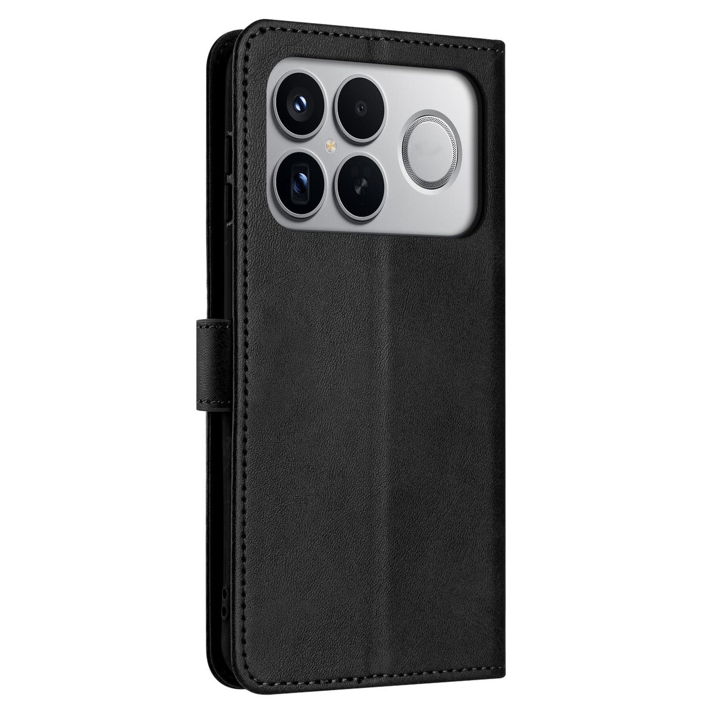 For Redmi K90 Pro Max / Poco F8 Ultra Solid Calf Texture Flip Leather Phone Case(Black)