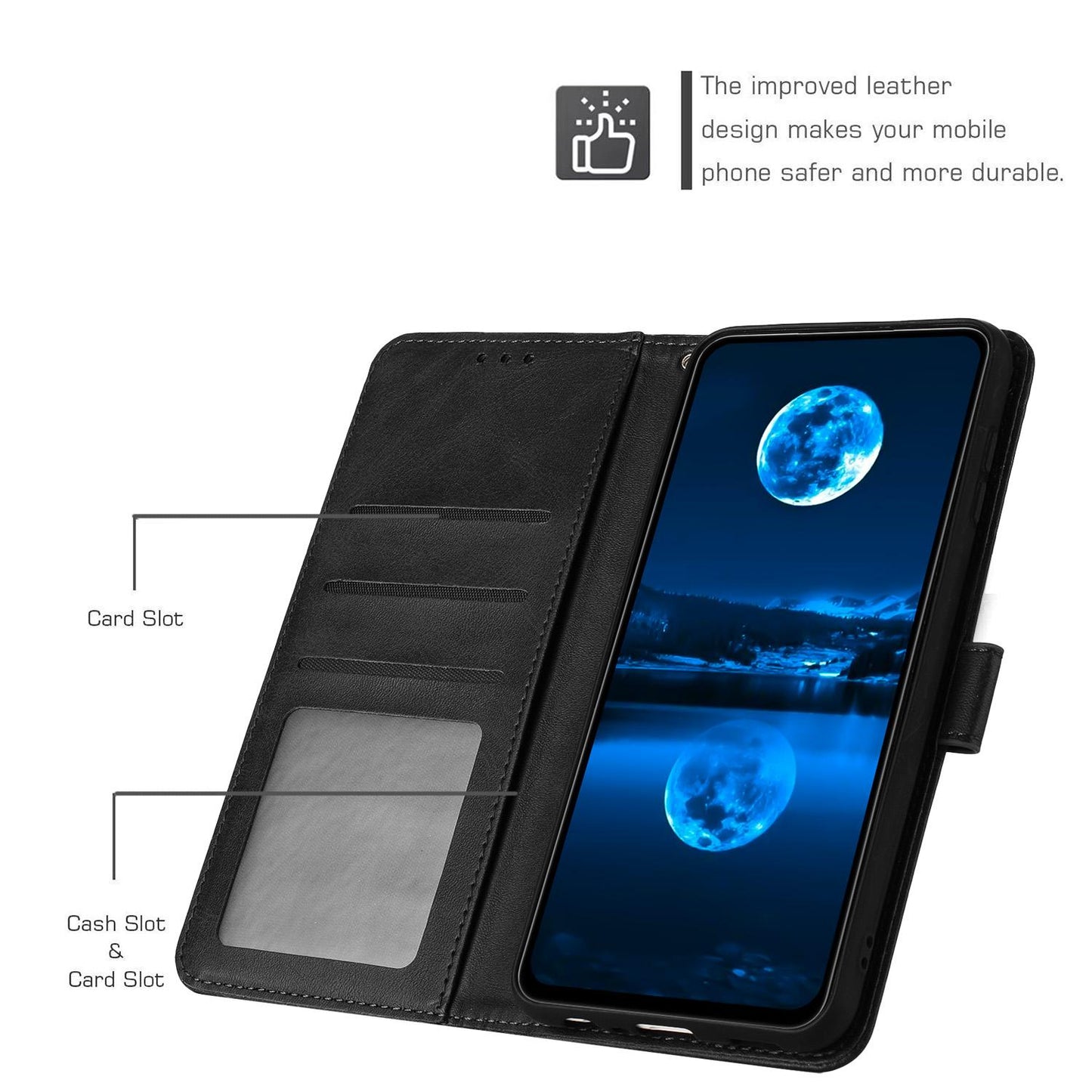 For Redmi K90 Pro Max / Poco F8 Ultra Solid Calf Texture Flip Leather Phone Case(Black)