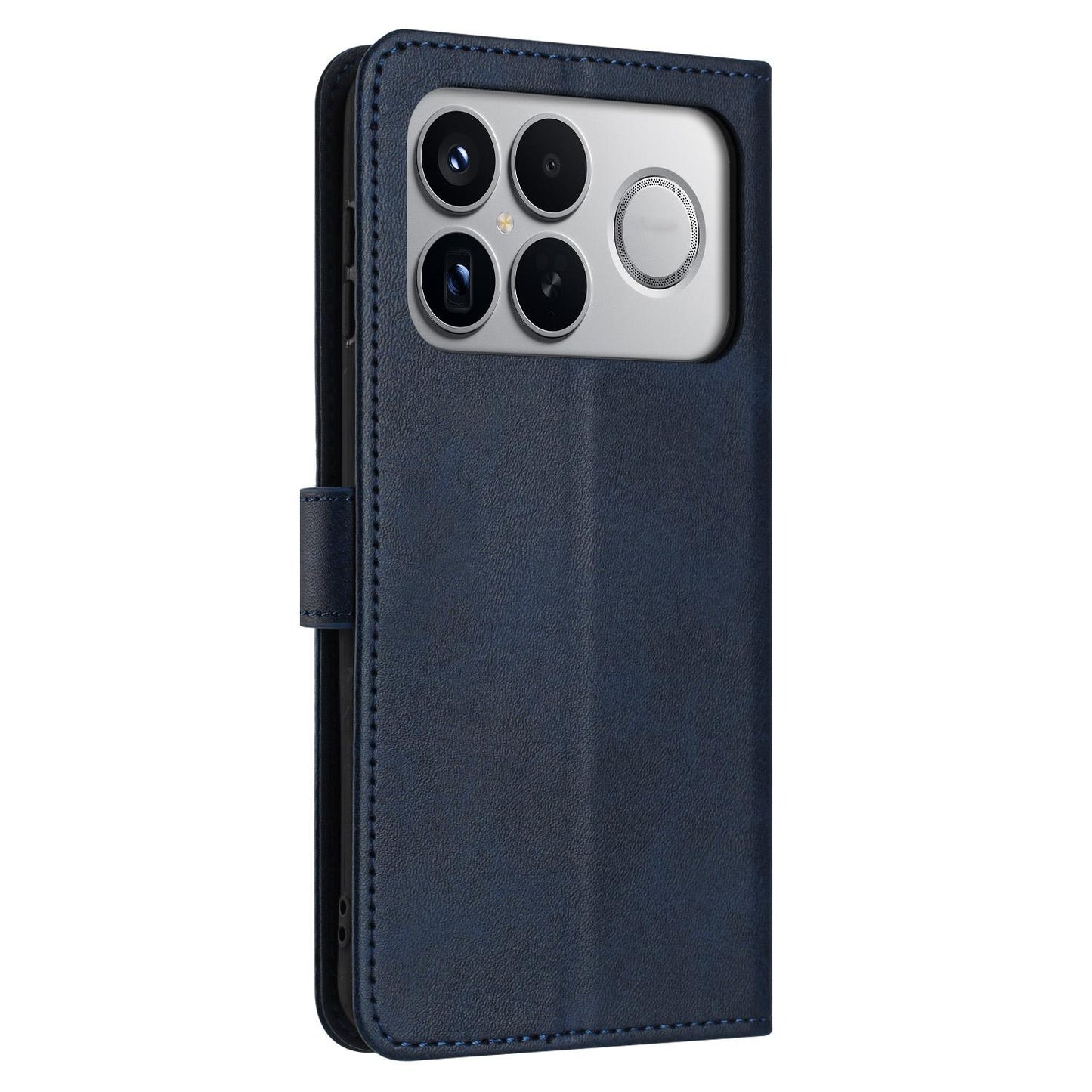 For Redmi K90 Pro Max / Poco F8 Ultra Solid Calf Texture Flip Leather Phone Case(Dark Blue)