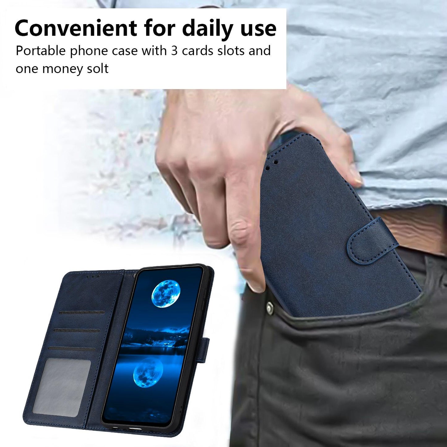 For Redmi K90 Pro Max / Poco F8 Ultra Solid Calf Texture Flip Leather Phone Case(Dark Blue)