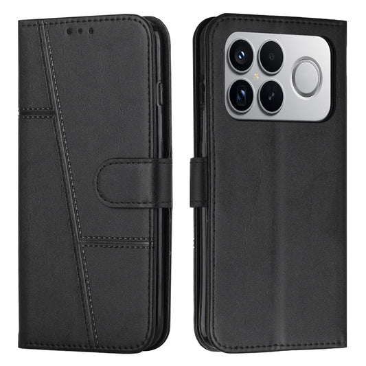 For Redmi K90 Pro Max / Poco F8 Ultra Stitching Calf Texture Buckle Leather Phone Case(Black)