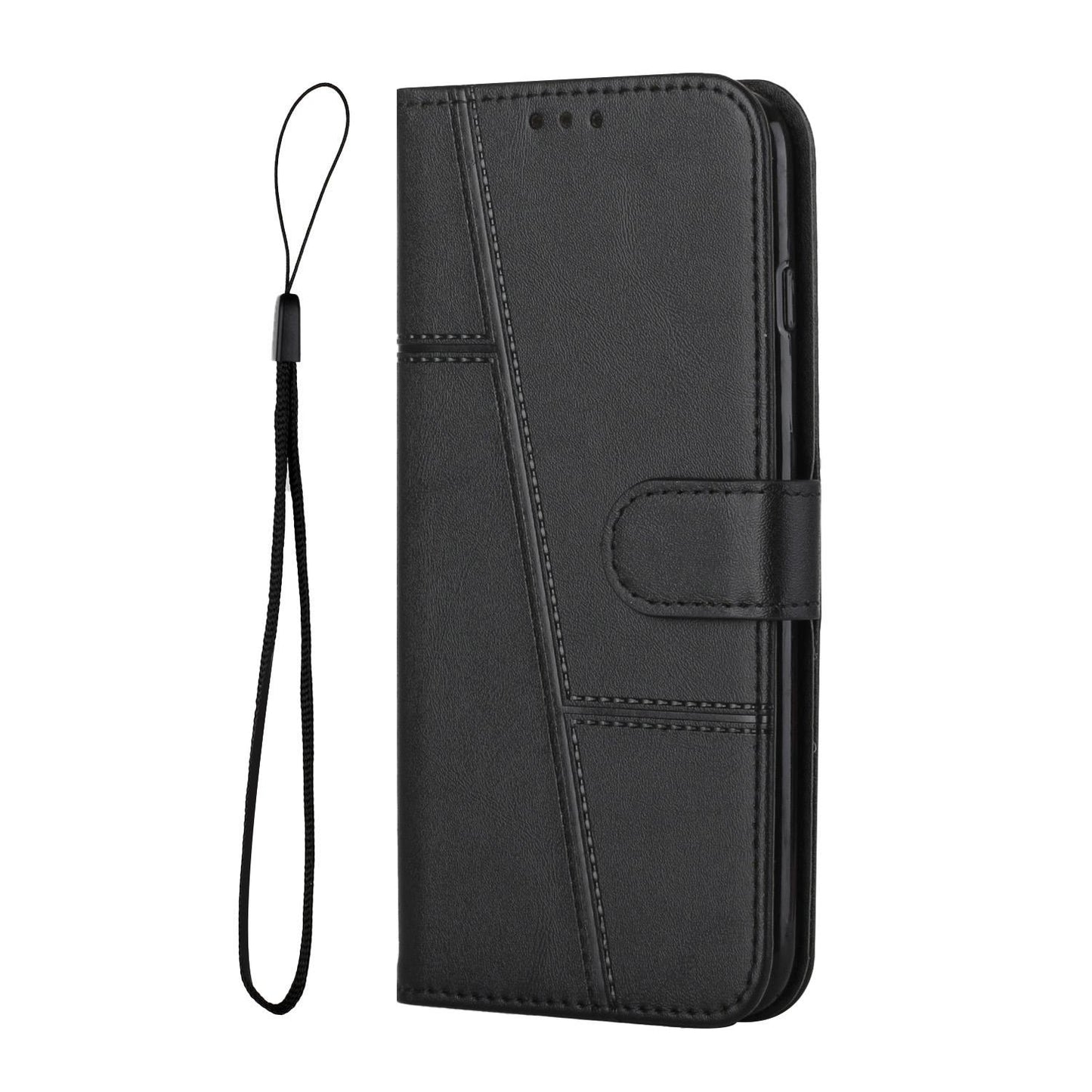 For Redmi K90 Pro Max / Poco F8 Ultra Stitching Calf Texture Buckle Leather Phone Case(Black)