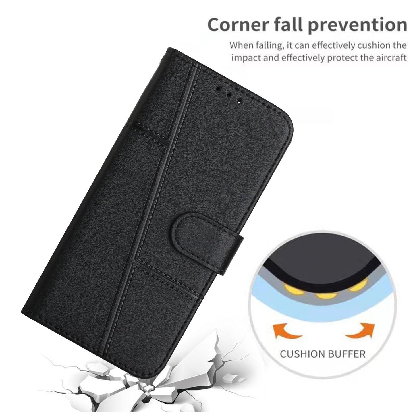 For Redmi K90 Pro Max / Poco F8 Ultra Stitching Calf Texture Buckle Leather Phone Case(Black)