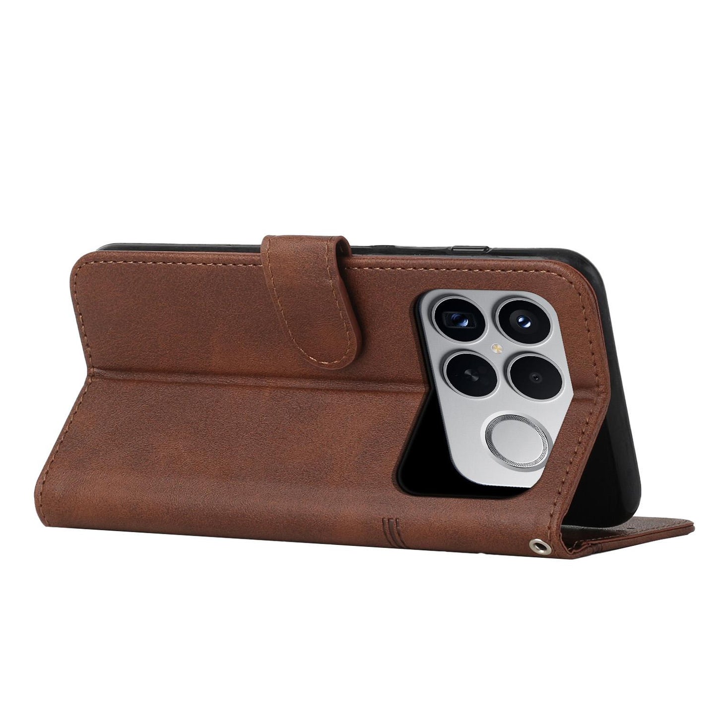 For Redmi K90 Pro Max / Poco F8 Ultra Stitching Calf Texture Buckle Leather Phone Case(Brown)