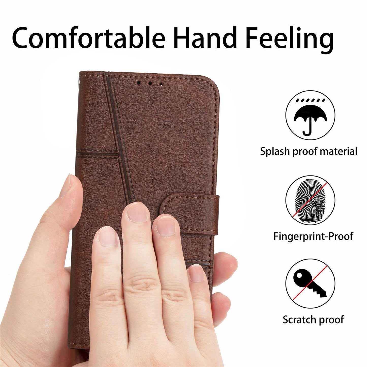 For Redmi K90 Pro Max / Poco F8 Ultra Stitching Calf Texture Buckle Leather Phone Case(Brown)