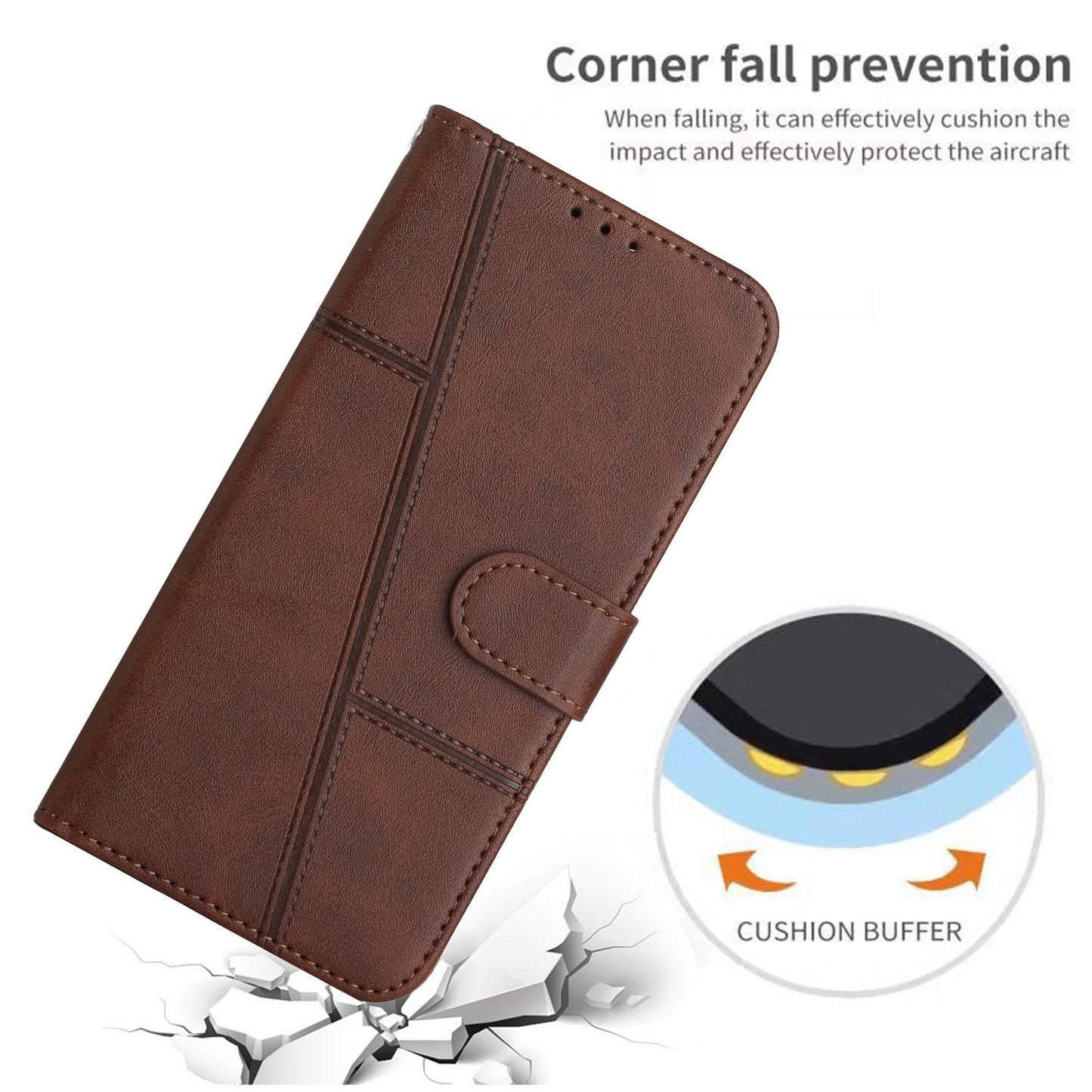 For Redmi K90 Pro Max / Poco F8 Ultra Stitching Calf Texture Buckle Leather Phone Case(Brown)