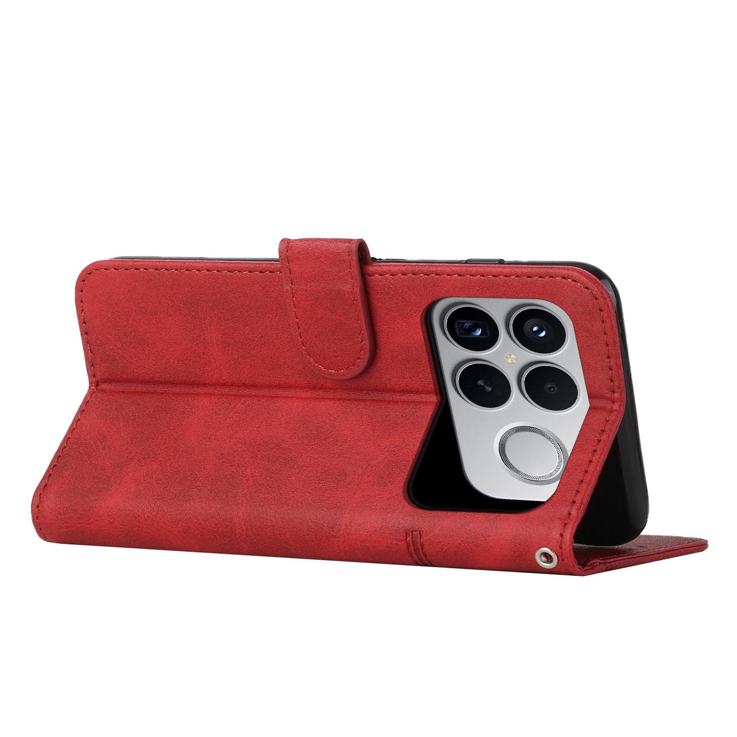 For Redmi K90 Pro Max / Poco F8 Ultra Stitching Calf Texture Buckle Leather Phone Case(Red)