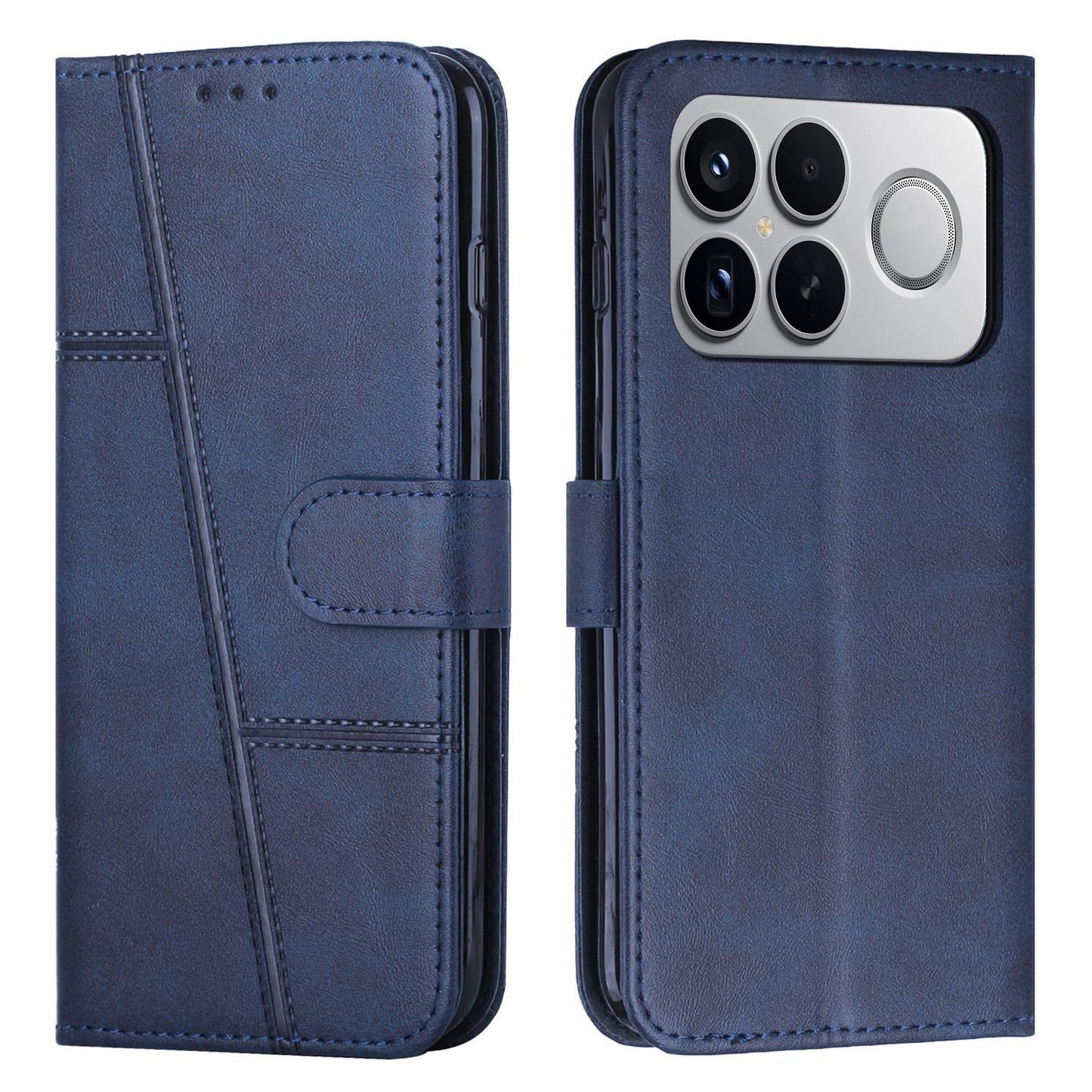 For Redmi K90 Pro Max / Poco F8 Ultra Stitching Calf Texture Buckle Leather Phone Case(Blue)