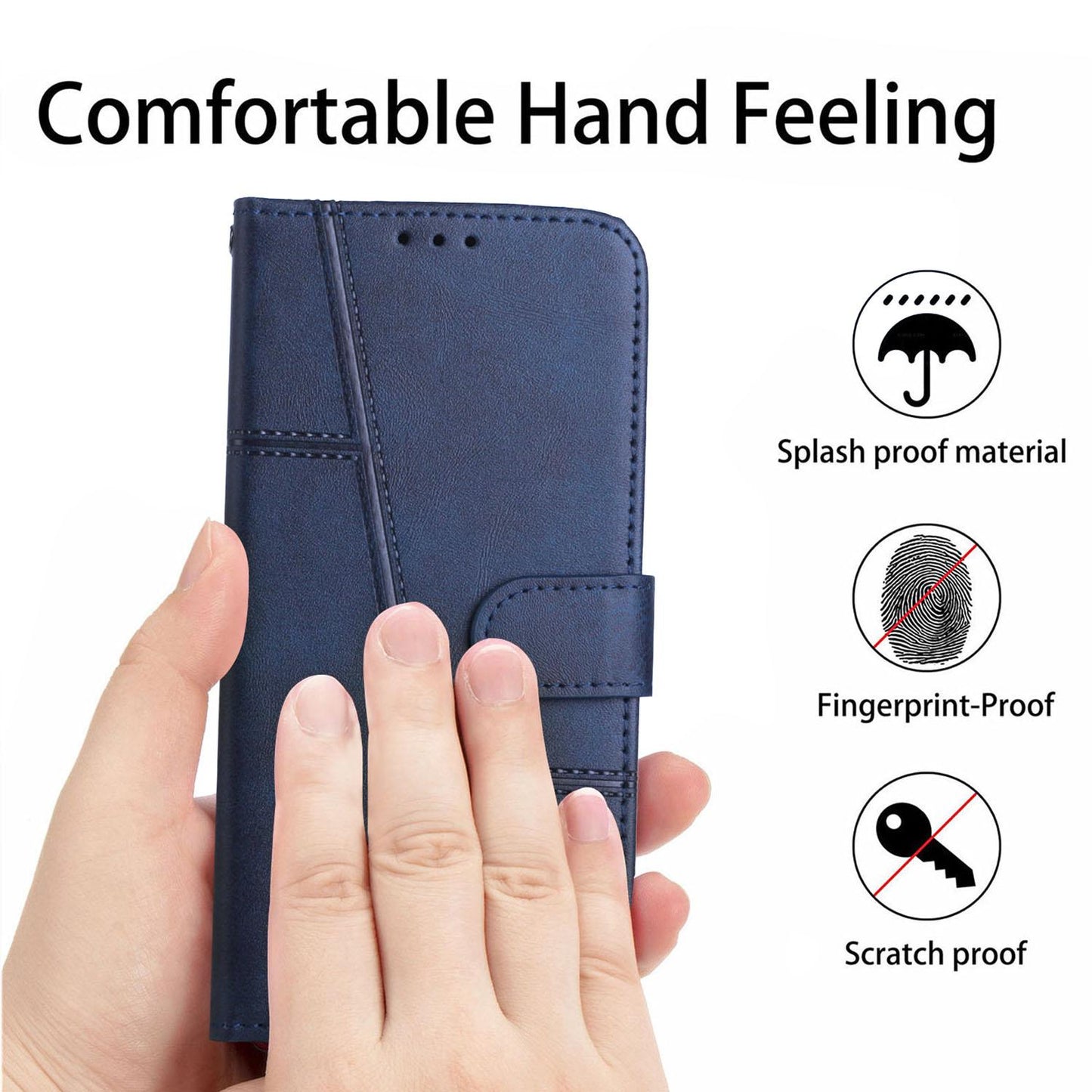 For Redmi K90 Pro Max / Poco F8 Ultra Stitching Calf Texture Buckle Leather Phone Case(Blue)