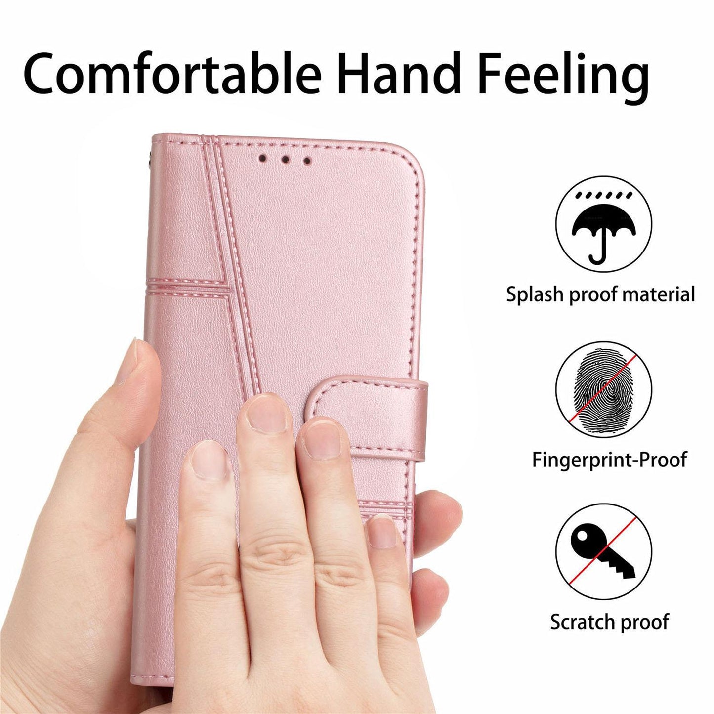 For Redmi K90 Pro Max / Poco F8 Ultra Stitching Calf Texture Buckle Leather Phone Case(Rose Gold)