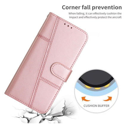 For Redmi K90 Pro Max / Poco F8 Ultra Stitching Calf Texture Buckle Leather Phone Case(Rose Gold)