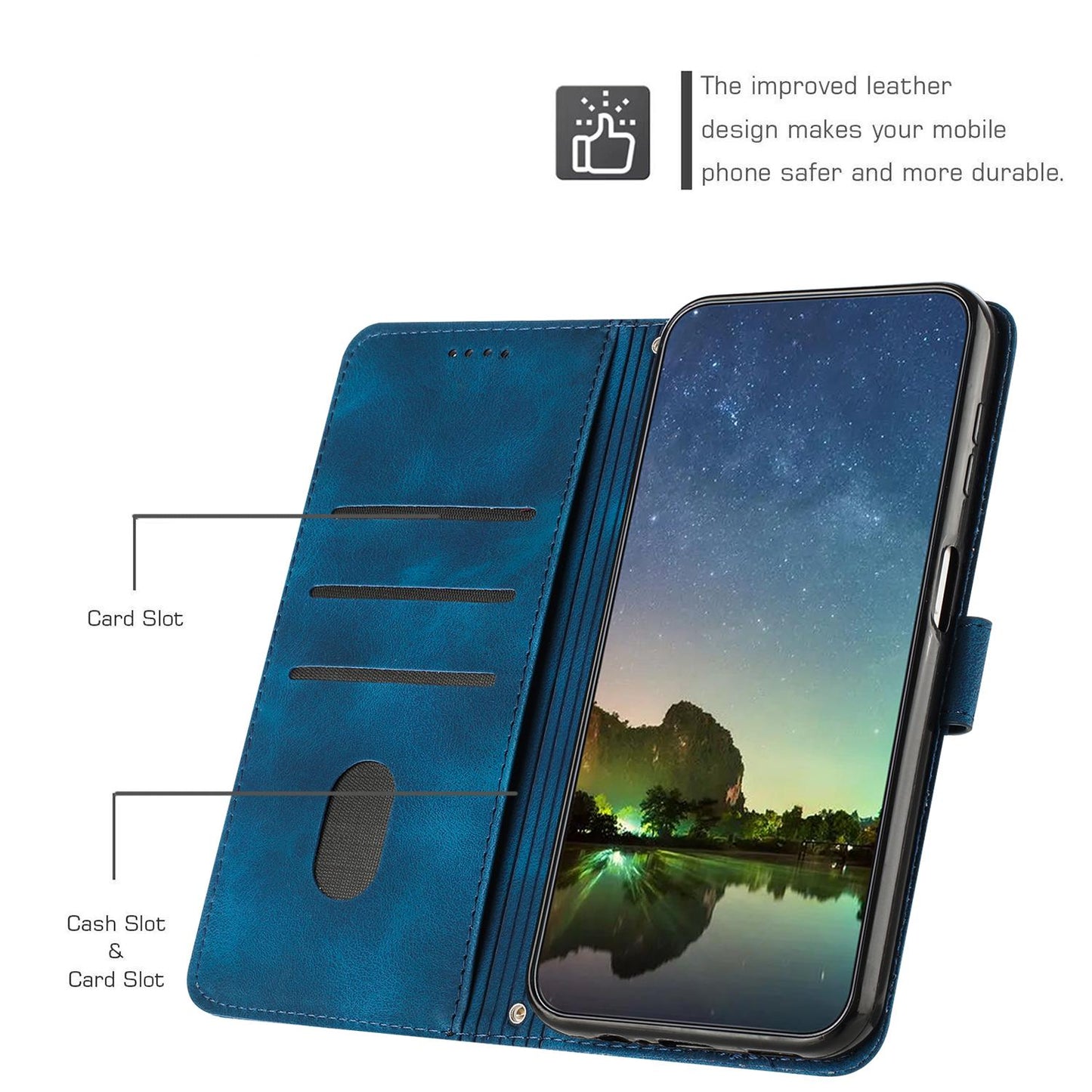 For Redmi K90 Pro Max / Poco F8 Ultra Dream Triangle Leather Phone Case with Lanyard(Blue)